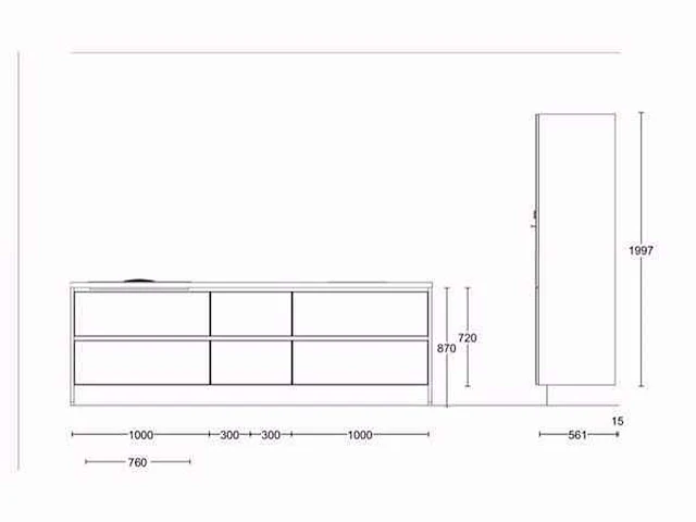 Nobilia riva decor beton terra grijs eiland - afbeelding 8 van  19