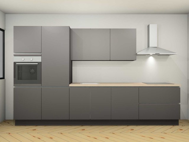 Nobilia schiefer grijs recht opgestelde keuken - afbeelding 1 van  11