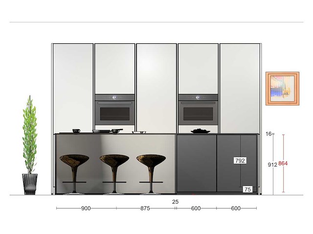 Nobilia senso lak alpin wit eiland keuken - afbeelding 8 van  20