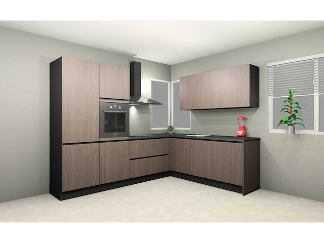 Nobilia structura decor noten milano hoek keuken - afbeelding 2 van  22