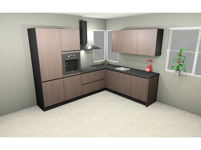 Nobilia structura decor noten milano hoek keuken - afbeelding 2 van  22