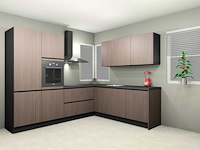 Nobilia structura decor noten milano hoekkeuken - afbeelding 1 van  22