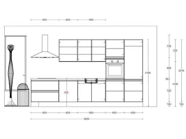 Nobilia touch alpin mat wit recht keuken - afbeelding 4 van  9