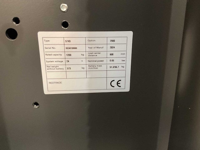 Noblelift 2,9 m elektrische stapelaar - afbeelding 38 van  40