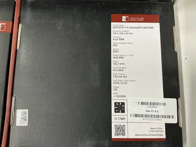 Noctua nf-f12 industrialppc-3000 pwm (8x) - afbeelding 4 van  4