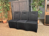 Noire verrijdbare eetkamerstoelen (3x) - afbeelding 1 van  8