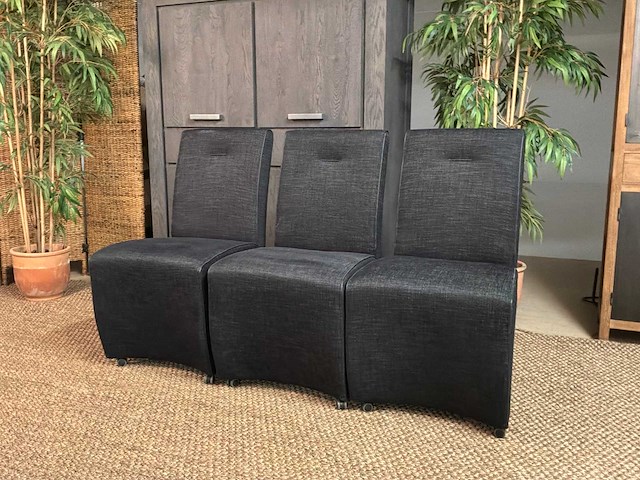Noire verrijdbare eetkamerstoelen (3x) - afbeelding 2 van  8