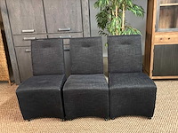 Noire verrijdbare eetkamerstoelen (3x) - afbeelding 5 van  8