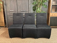 Noire verrijdbare eetkamerstoelen (3x) - afbeelding 6 van  8