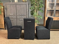 Noire verrijdbare eetkamerstoelen (3x) - afbeelding 7 van  8