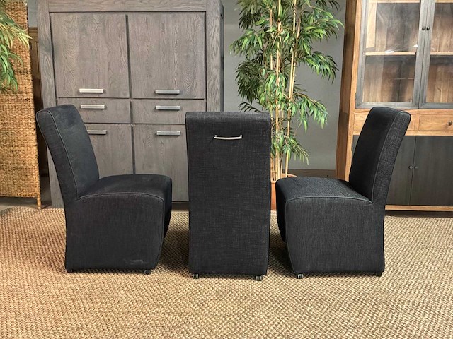 Noire verrijdbare eetkamerstoelen (3x) - afbeelding 8 van  8