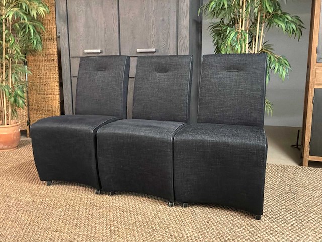 Noire verrijdbare eetkamerstoelen (3x) - afbeelding 4 van  8