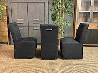 Noire verrijdbare eetkamerstoelen (3x) - afbeelding 8 van  8