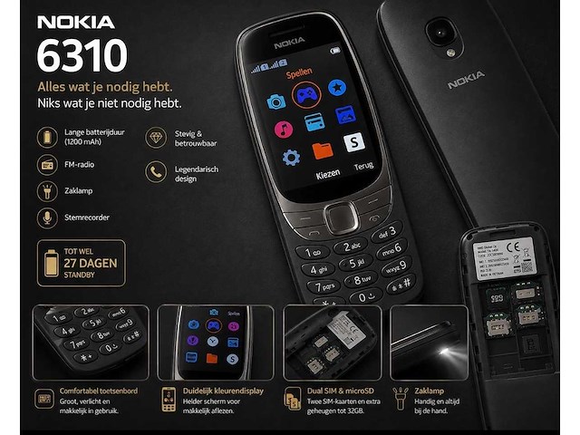 Nokia 6310 mobiele telefoon (20x) - afbeelding 4 van  4