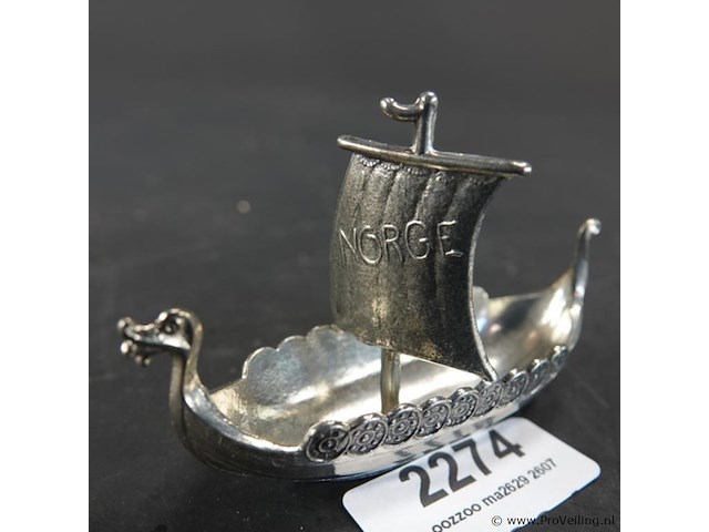 Noors tinnen vikingschip - afbeelding 1 van  5