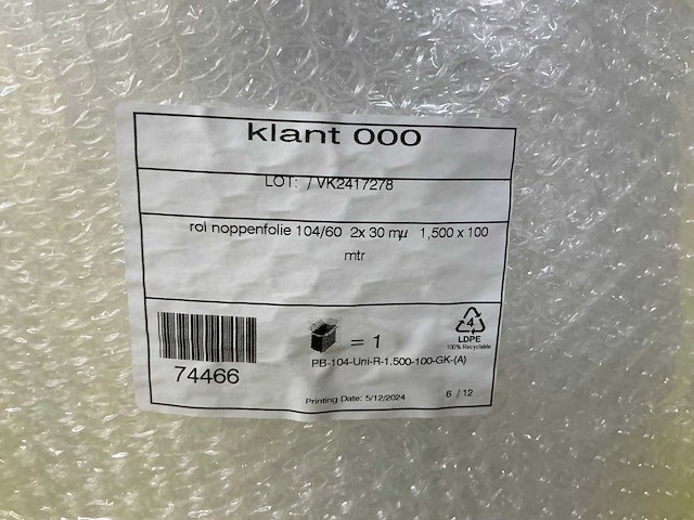 Noppenfolie (1.500 mm x 100 meter) (20x) - afbeelding 6 van  6