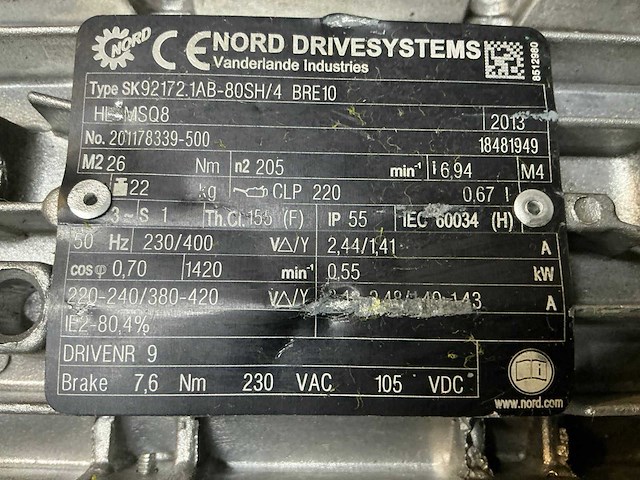 Nord drivesystems elektromotor (4x) - afbeelding 7 van  9