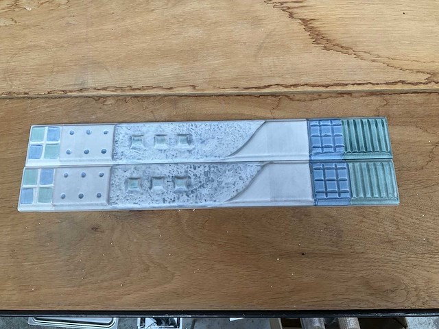 Norddeutsche steingutfabrik decoratietegel 33x4 cm (39x) - afbeelding 1 van  7