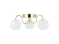 Nordlux franca plafondlamp 3x e14 opaal glas/messing - afbeelding 1 van  2