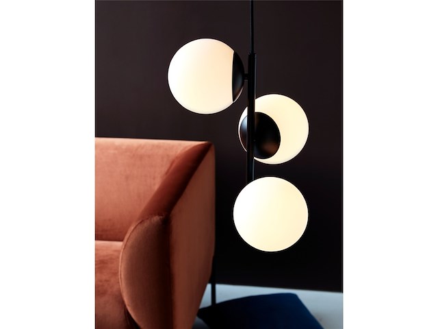 Nordlux lilly hanglamp e14 opaal glas/zwart - afbeelding 2 van  3