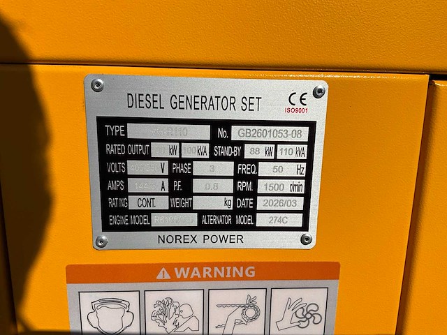 Norex power - 100 kva - generator / noodstroom aggregaat - 2026 - afbeelding 7 van  15
