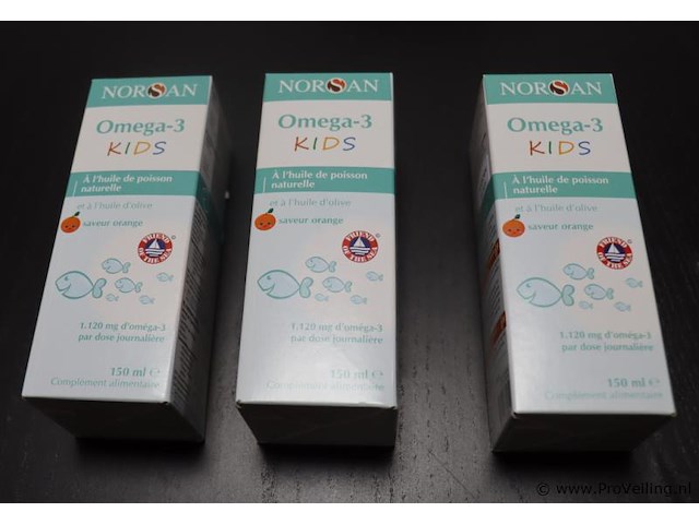 Norsan omega-3 kids – 3 flessen á 150ml - sinaasappelsmaak - afbeelding 1 van  5