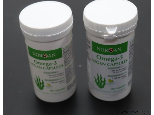 Norsan omega-3 vegan capsules - 2 potten á 80 capsules - afbeelding 1 van  3