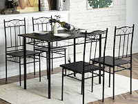 Norseman tafel met 4 stoelen, zwart - afbeelding 1 van  1