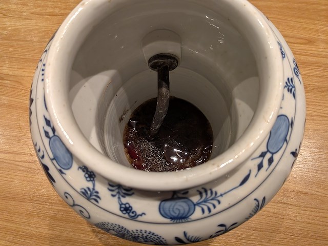 Nostalgische au-bain marie met tapkraan, saksisch decor, eind 19e eeuw, 19e eeuw - afbeelding 6 van  8