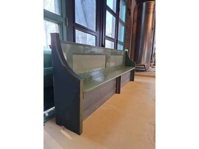 Nostalgische kerkbank groen - afbeelding 3 van  7