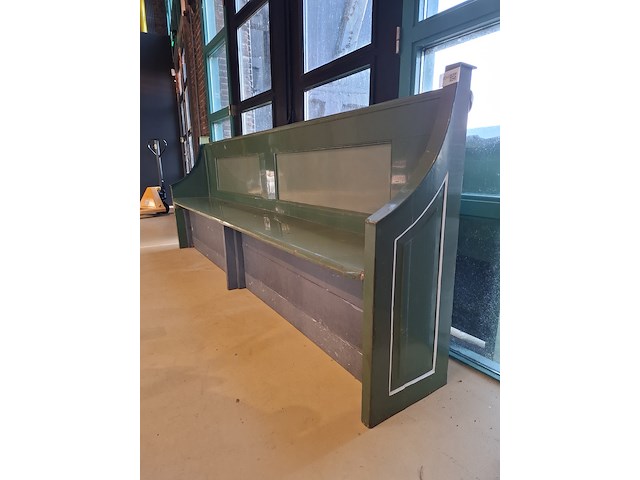 Nostalgische kerkbank groen - afbeelding 4 van  7