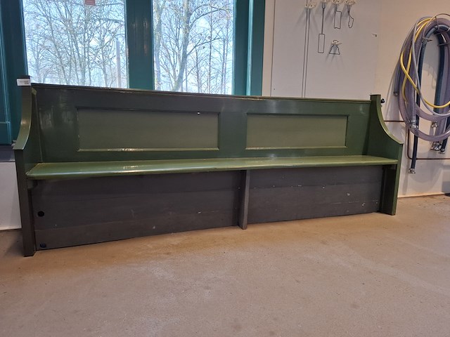 Nostalgische kerkbank groen - afbeelding 1 van  8
