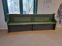 Nostalgische kerkbank groen - afbeelding 3 van  8