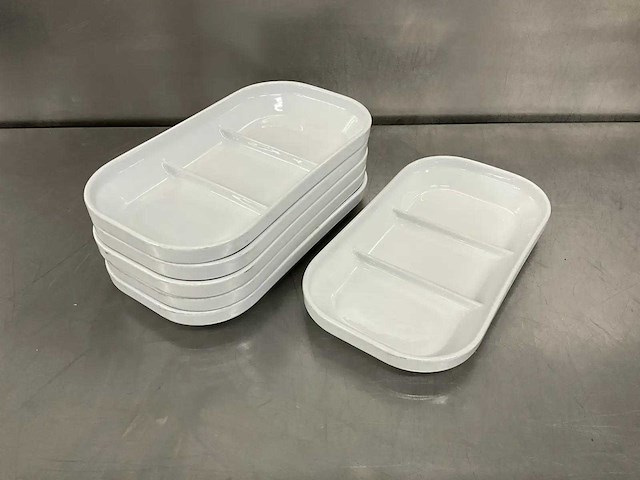 Nova hotelporselein - 3-vaks serveerplateau met deksel (160x) - afbeelding 2 van  6