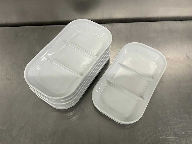 Nova hotelporselein - 3-vaks serveerplateau met deksel (160x) - afbeelding 3 van  6