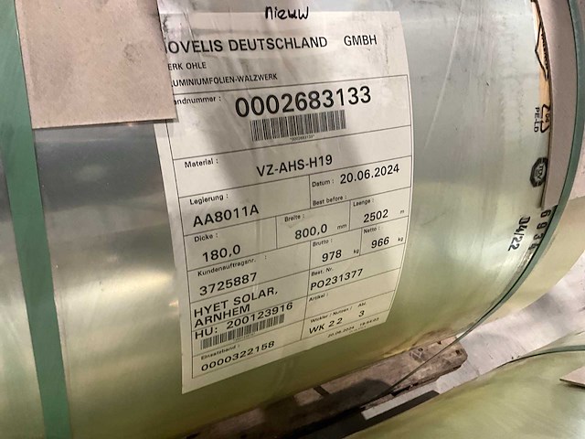 Novelis - aa8011a - rol aluminium (2x) - afbeelding 4 van  4