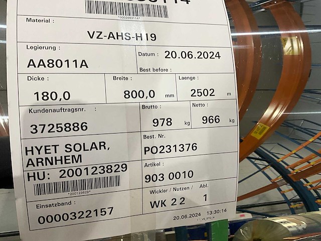 Novelis - aa8011a - rol aluminium (5x) - afbeelding 4 van  8