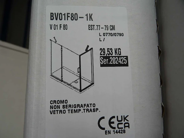 Novellini - brera f - breraf80-1k - douchewand - afbeelding 1 van  1