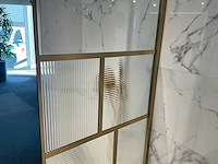 Novellini - inloopdouche met vakverdeling brushed gold 78 x 200 cm - afbeelding 3 van  4