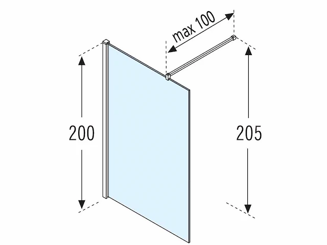 Novellini - kuadra - inloopdouche 200 x 120 cm - afbeelding 3 van  6