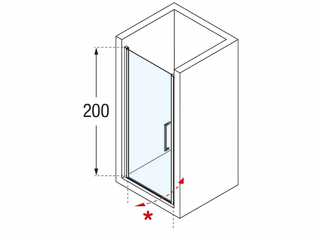Novellini - young 2.0 - draaideur 200 x 80 cm - afbeelding 2 van  3