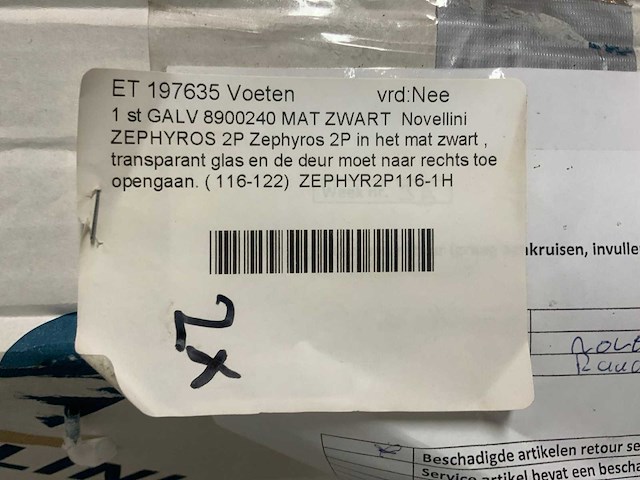 Novellini - zephyros 2p - douche & badwand schuifdeur - afbeelding 9 van  9