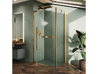 Novellini n180 fg zijwand i.c.m. zijwand g 78-79,5x200 cm brushed bronze helder glas - afbeelding 1 van  4