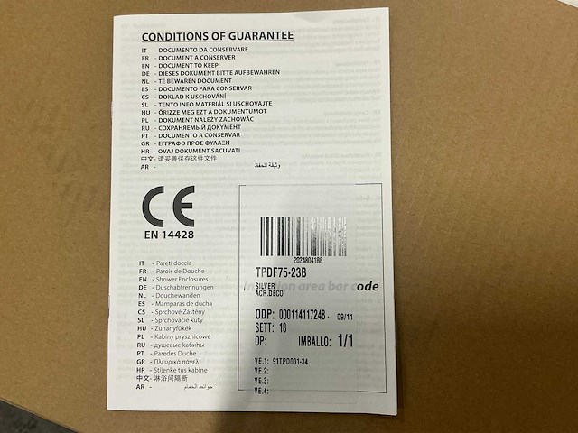 Novellini tris acryl 75 cm chroom profiel tpdf75-23b spatscherm - afbeelding 4 van  4