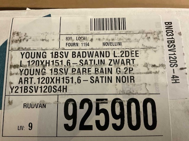 Novellini young 1bsv links 120x151.6cm 2-delig klapbadscherm - afbeelding 2 van  4