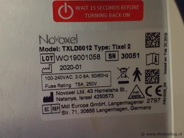 Novoxel tixel 2 fractioneel huidbehandelapparaat txld0012 - afbeelding 4 van  9