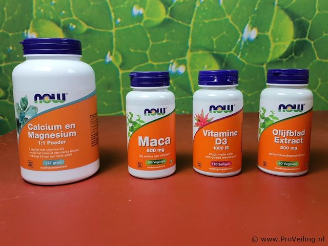 Now voedingssupplementen, diverse soorten o.a. calcium en magnesium 1:1 poeder & maca - afbeelding 1 van  14