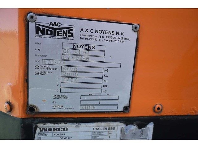 Noyens - op a1 6.7 - be-oplegger met dhollandia laadklep - afbeelding 8 van  18