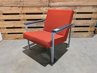 (ns materiaal) 3x fauteuil, gijs van der sluis, model 30, rood - afbeelding 1 van  8