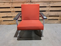 (ns materiaal) 3x fauteuil, gijs van der sluis, model 30, rood - afbeelding 2 van  8